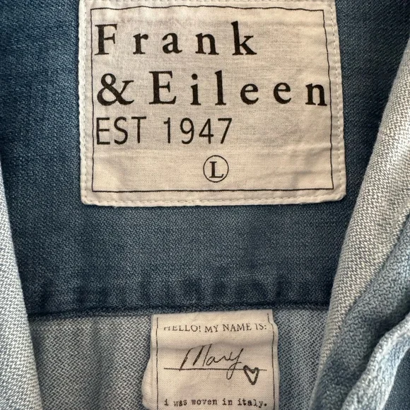 Frank & Eileen Mary shirt dress in vintage stonewashed indigo denim. Size Large. - Picture 4 of 10